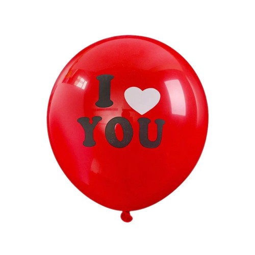 Kırmızı I Love You Baskılı Helyum Balon (Ek Ürün Olarak Satılır)